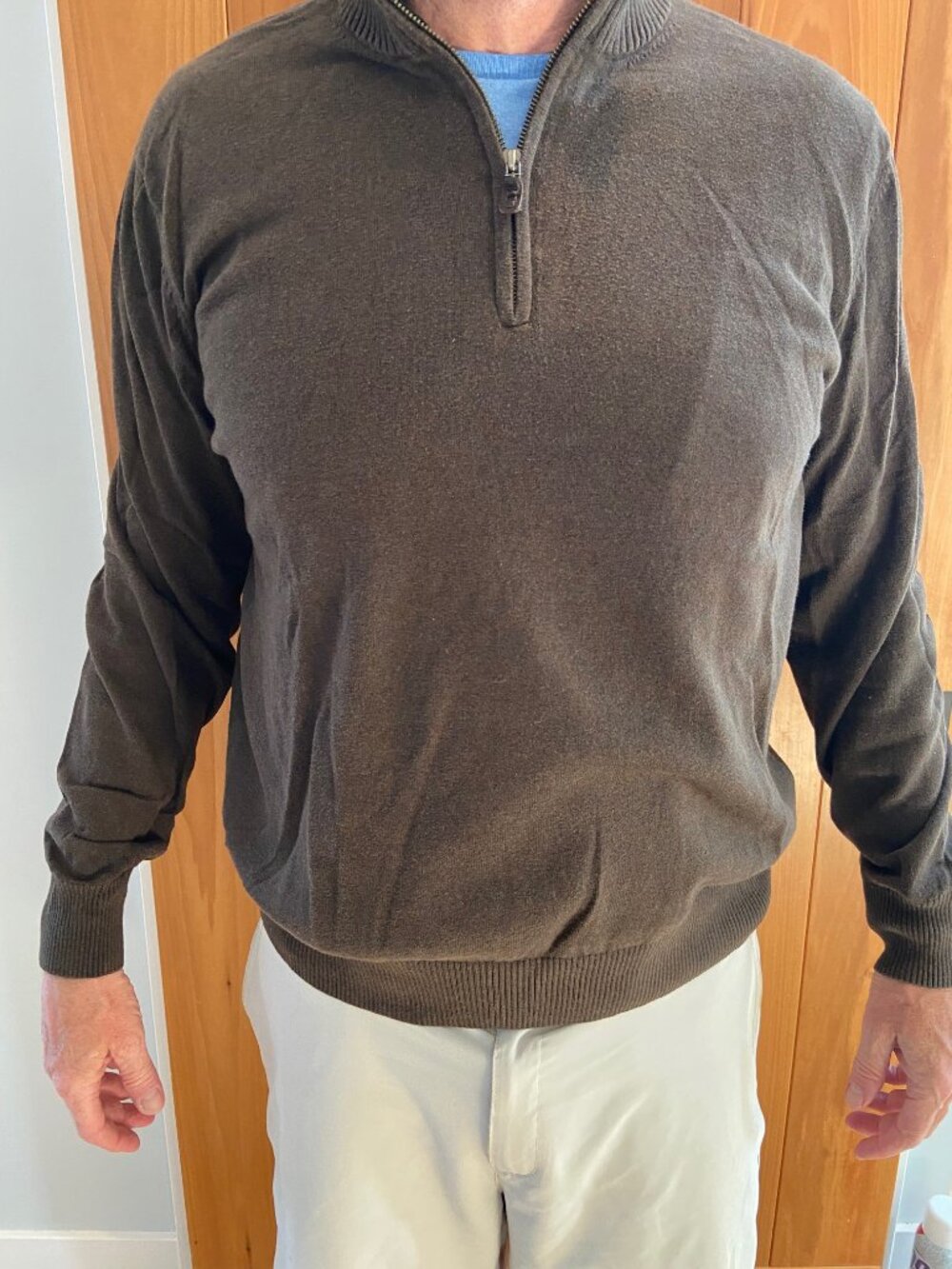 Eddie Bauer Brown Quarter-zip sweater